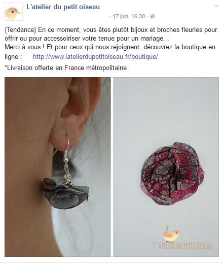 L'atelier du petit oiseau sur les réseaux sociaux